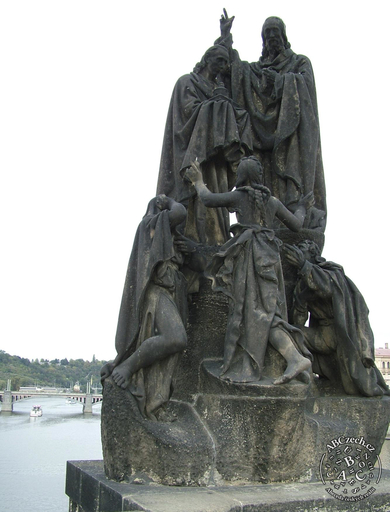 Praha, Karlův most, socha sv. Cyril a Metoděj