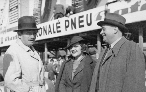 Eliška Junková, Ferdinand Porsche a Hans Ledwinka na závodišti v Brně        Foto: Archiv Ladislava Samohýla, zdroj: aktuálně.cz