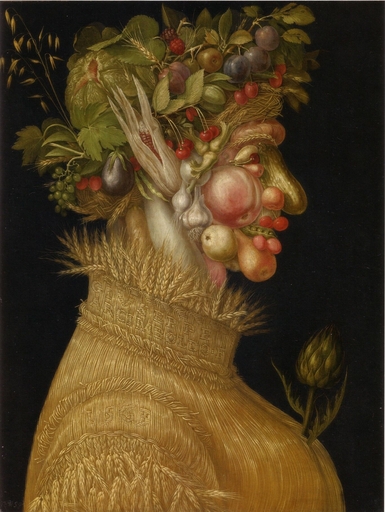 Léto Obraz – Autor: Griensteidl, Kunsthistorisches Museum Wien, Public Domain, https://commons.wikimedia.org/wiki/File:Arcimboldo_Summer_1563.jpg