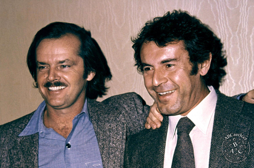 (Zleva) americký herec Jack Nicholson a režisér Miloš Forman (1971). Autor snímku: ČTK