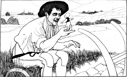 Paleček v ilustraci ke knize Boženy Němcové. Autor: Artuš Scheiner, https://upload.wikimedia.org/wikipedia/commons/b/b6/A_Story_about_Palecek%2C_%22Little_Thumb%22_4.jpg
