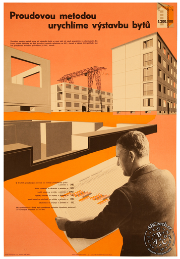 Plakáty propagující cíle Usnesení k řešení bytového problému v ČSR do roku 1970, 1960. UPM. Autor: Jiří Havlín.