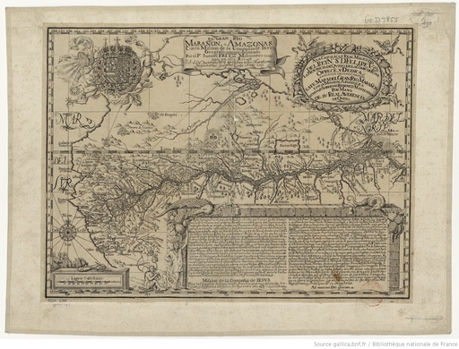 Fritzova mapa Amazonky a Orinoka  Samuel Fritz SJ (1654 – 1725, 1728 or 1730) / Public domain